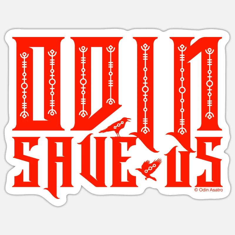 ODIN SAVE US (Ravens) - Sticker size S (10 x 10 cm) - white matte