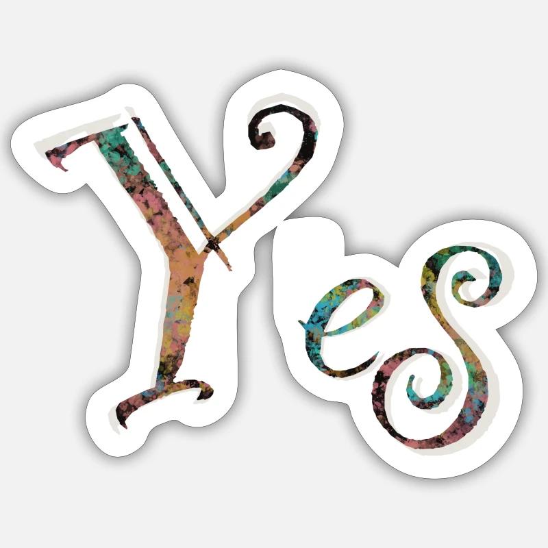 #Yes - Sticker Größe S (10 x 10 cm) - Mattweiß