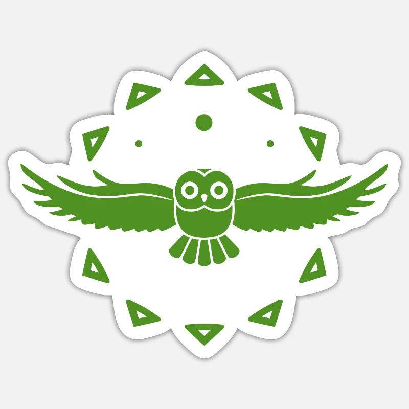 Eule - Vogel - Naturschutz - Tierfreund - Sticker Größe S (10 x 10 cm) - Mattweiß
