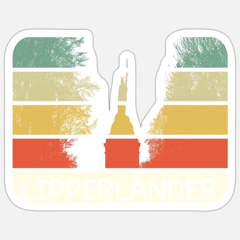 Lipperländer - Hermannsdenkmal -Lippe - Lipperland - Sticker Größe S (10 x 10 cm) - Mattweiß