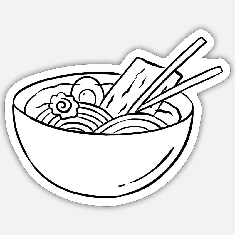 Ramen - Sticker size S (10 x 10 cm) - white matte