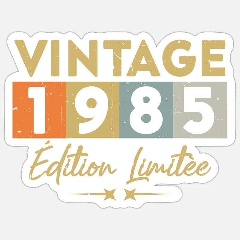 Vintage 1985 Édition Limitée - Sticker taille S (10 x 10 cm) - blanc mat