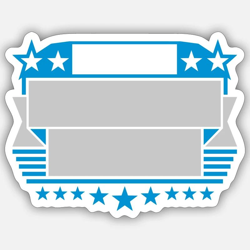 Insert Text Frame Shield Sticker size S (10 x 10 cm)