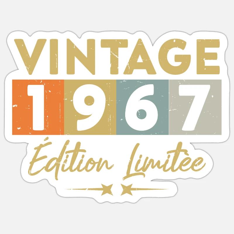 Vintage 1967 Édition Limitée - Sticker taille S (10 x 10 cm) - blanc mat