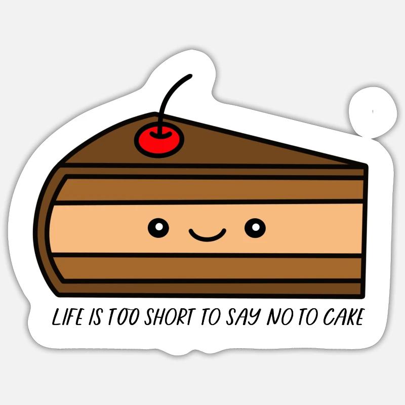 Kuchen - Sticker Größe S (10 x 10 cm) - Mattweiß