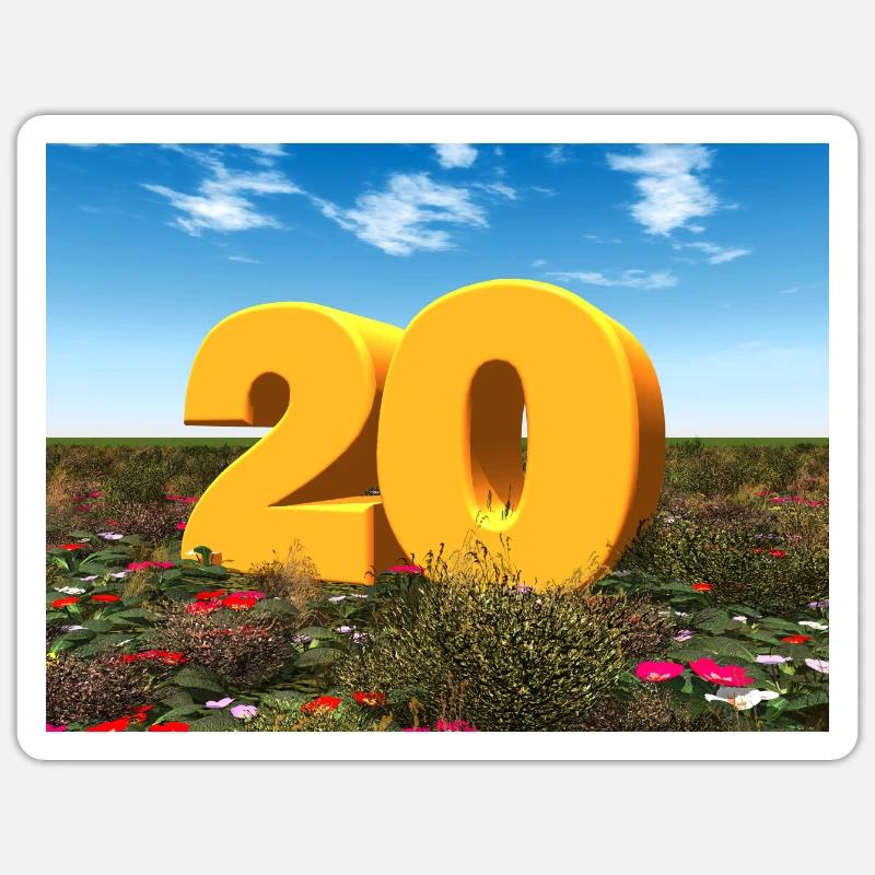 Year 20 - Sticker size S (10 x 10 cm) - white matte