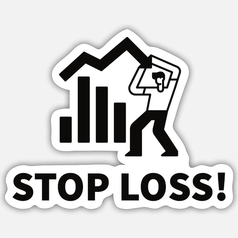 Stop Loss! Realize loss! Trader's Reminder Sticker size S (10 x 10 cm)