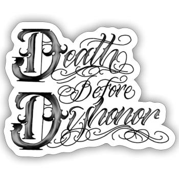 Blood Family Death befor Dishonor - Sticker taille S (10 x 10 cm) - blanc mat - Devant