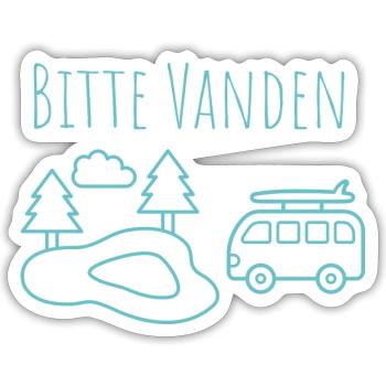 Bitte VANDEN am Teich - Sticker Größe S (10 x 10 cm) - Mattweiß - Vorne
