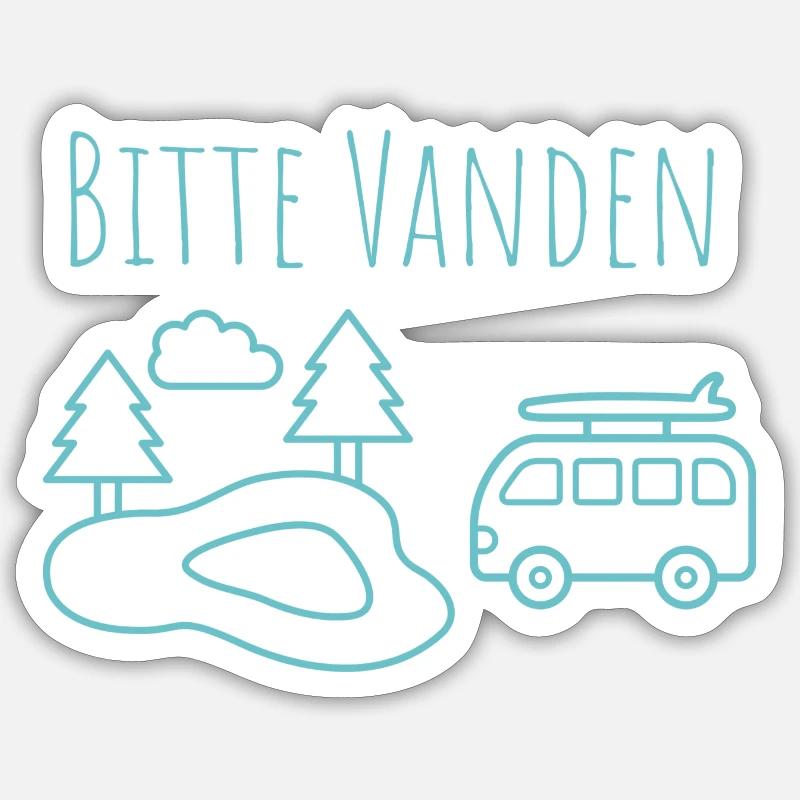 Bitte VANDEN am Teich - Sticker Größe S (10 x 10 cm) - Mattweiß