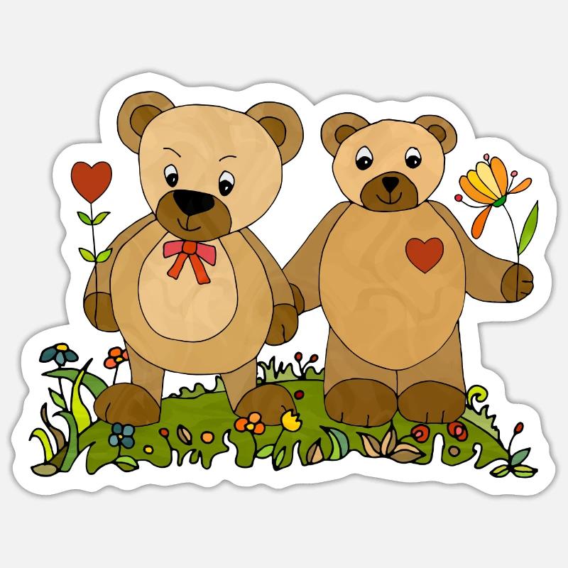 Teddy bear - Sticker size S (10 x 10 cm) - white matte