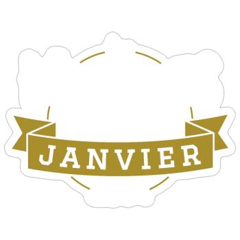 Les légendes naissent en janvier 2004 - Sticker taille S (10 x 10 cm) - blanc mat - Devant