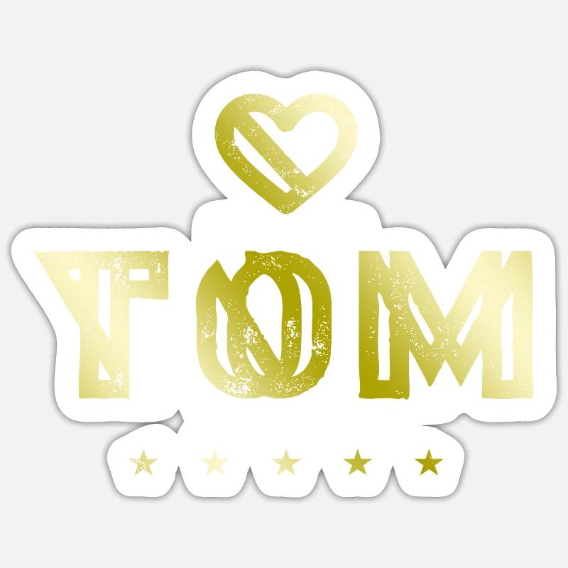 Tom Herz - Sticker taille S (10 x 10 cm) - blanc mat