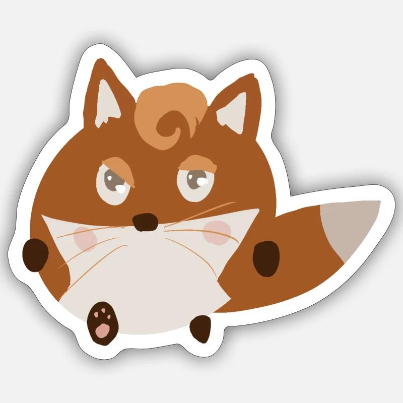 Renard décidé - Sticker taille S (10 x 10 cm) - blanc mat