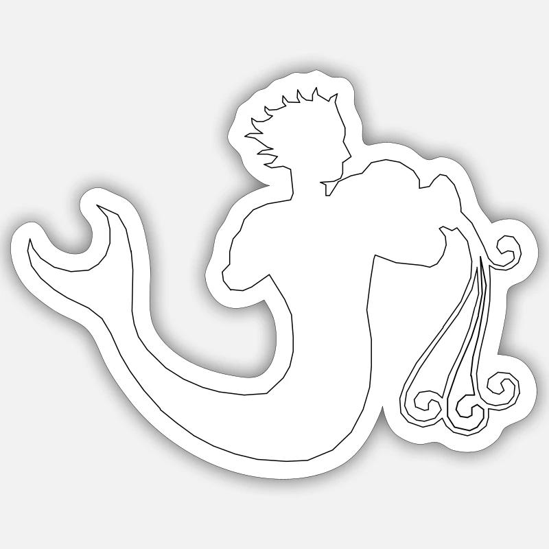 Wassermann - Sticker Größe S (10 x 10 cm) - Mattweiß