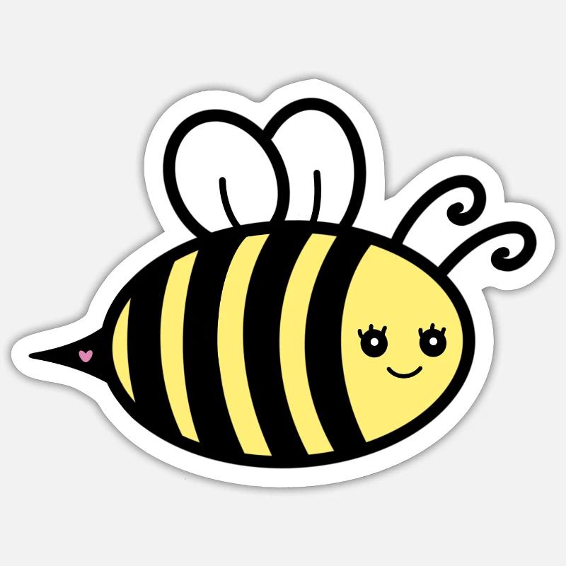 Abeille - Sticker taille S (10 x 10 cm) - blanc mat