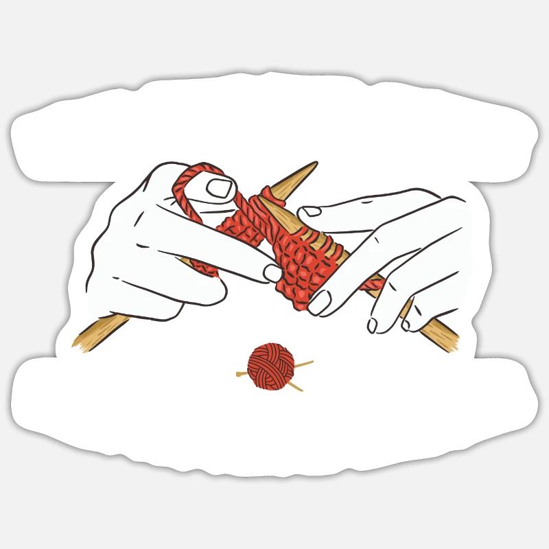 Never Twist Your Stitches When Join In Circulars Sticker size S (10 x 10 cm)