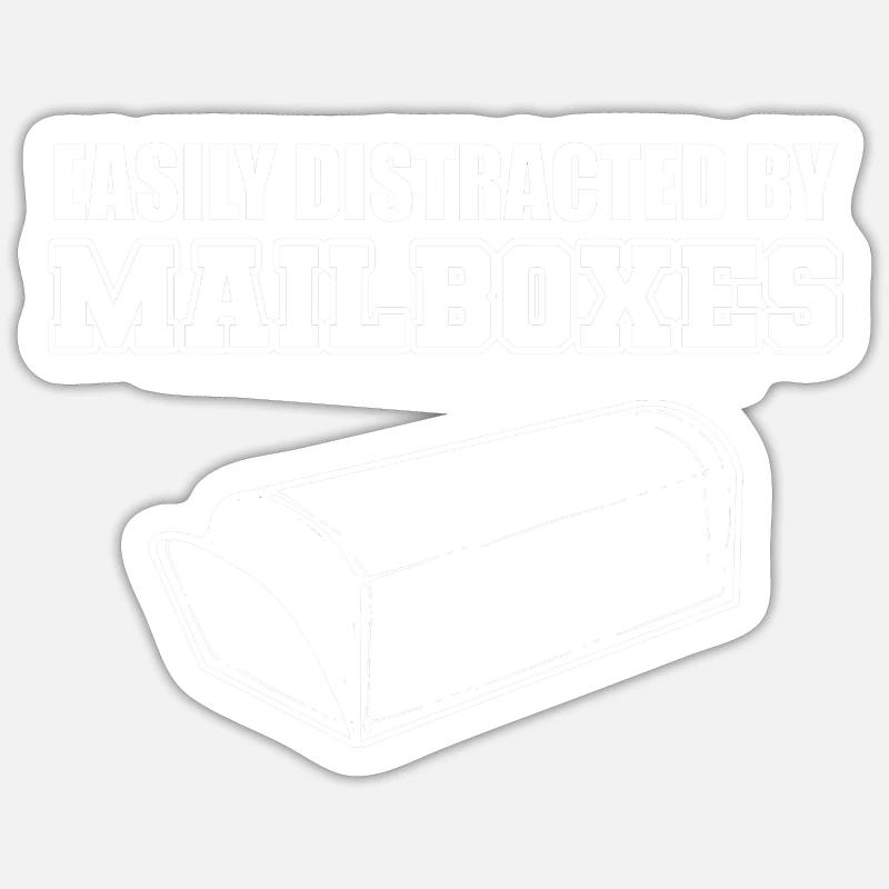 Distracted by mailboxes Clerk Gift Sticker size S (10 x 10 cm)