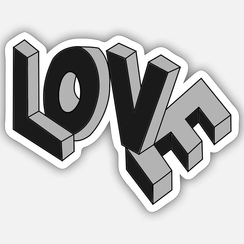 Flying LOVE - Sticker size S (10 x 10 cm) - white matte