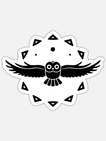 Eule - Vogel - Naturschutz - Tierfreund - Sticker Größe S (10 x 10 cm) - Mattweiß
