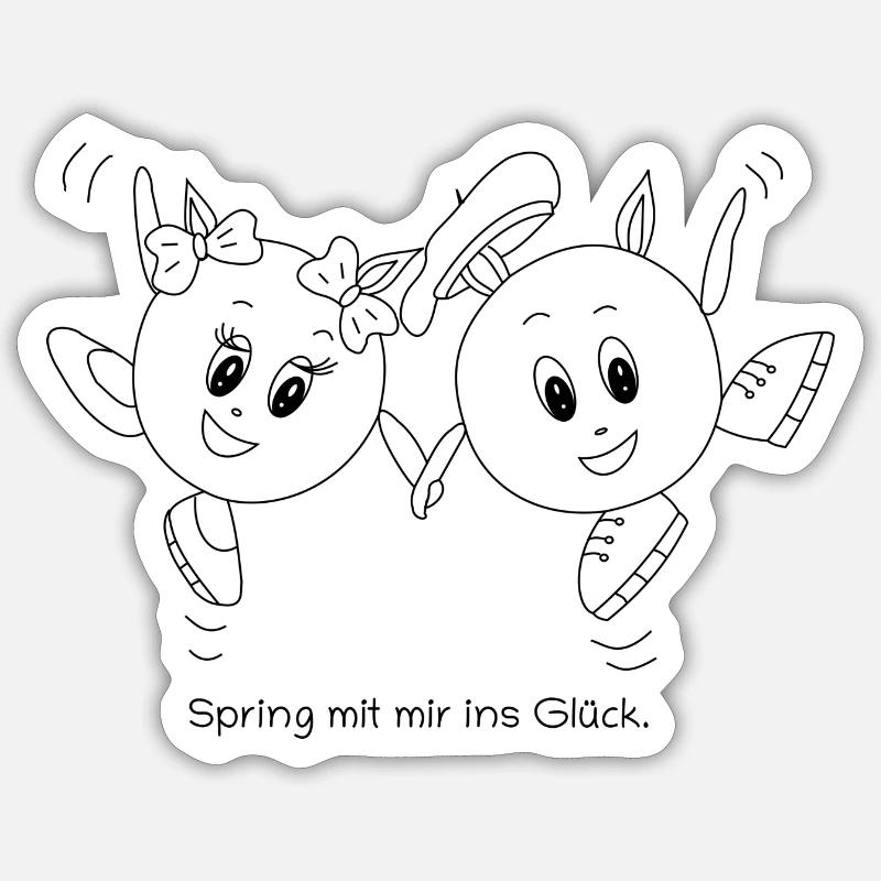 JumpingTuhiEvali - Sticker Größe S (10 x 10 cm) - Mattweiß