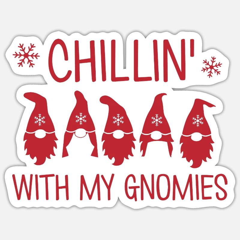 Chillin ́ avec mes nains - Sticker taille S (10 x 10 cm) - blanc mat