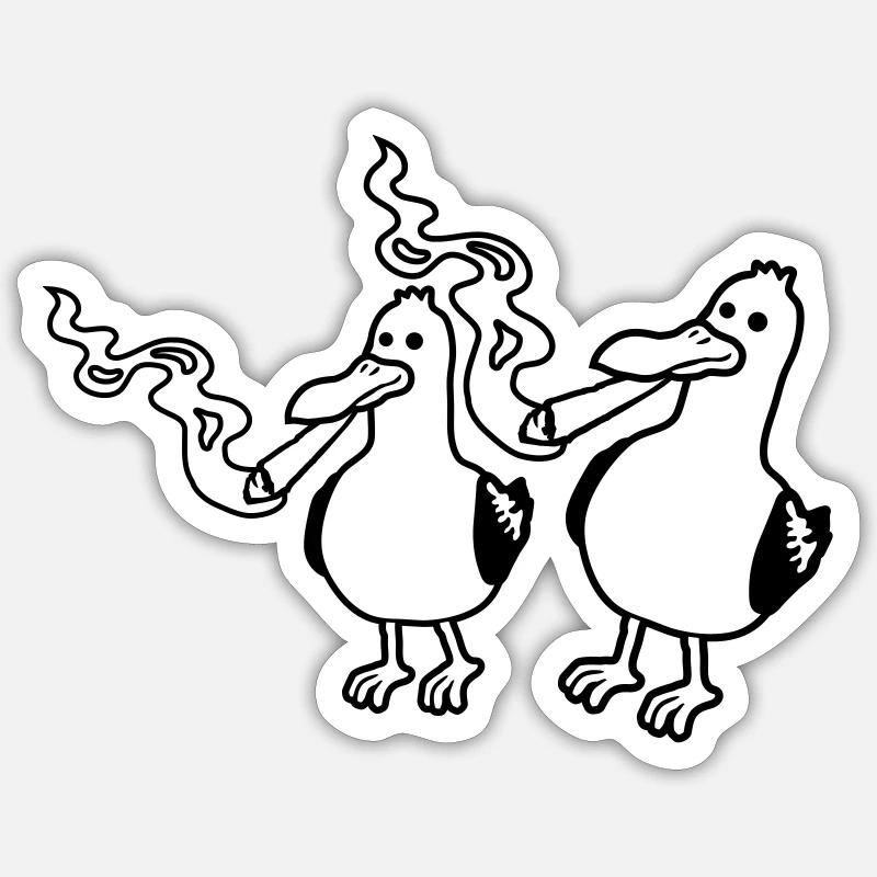 Amis 2 Mouettes Stoner Sticker taille S (10 x 10 cm)