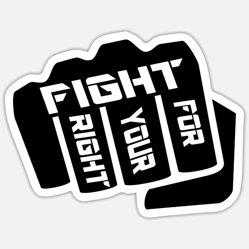 battez-vous pour votre droit - Sticker taille S (10 x 10 cm) - blanc mat