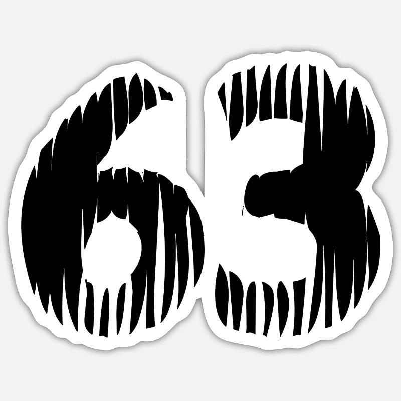 Maillot à 63 numéros - Sticker taille S (10 x 10 cm) - blanc mat