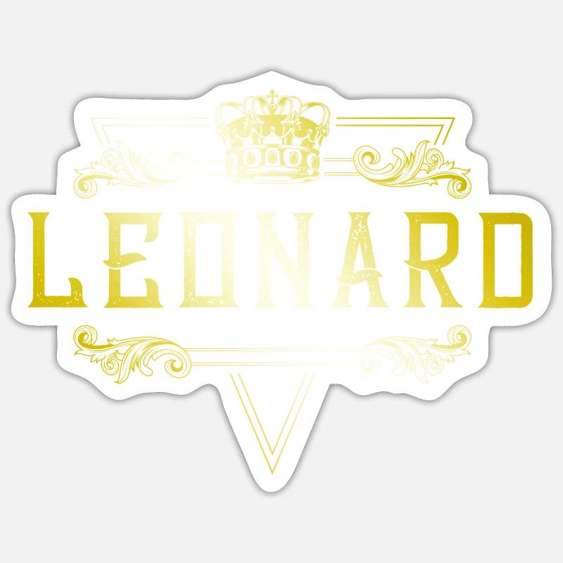 Leonard - Sticker taille S (10 x 10 cm) - blanc mat