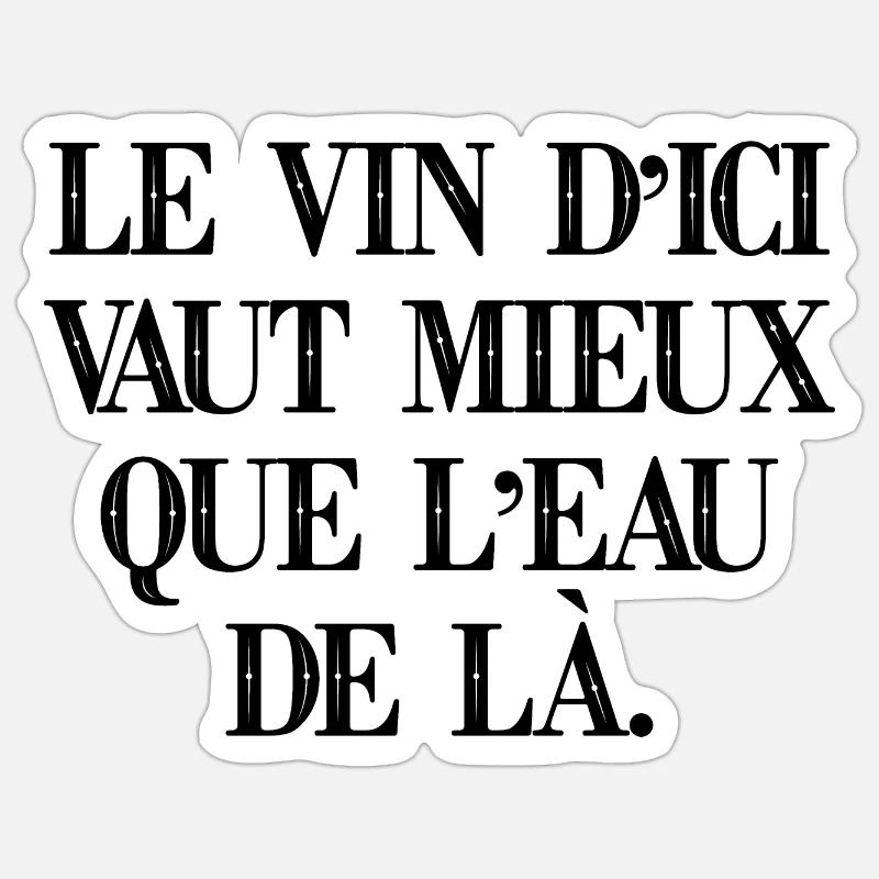 Le vin - Sticker taille S (10 x 10 cm) - blanc mat