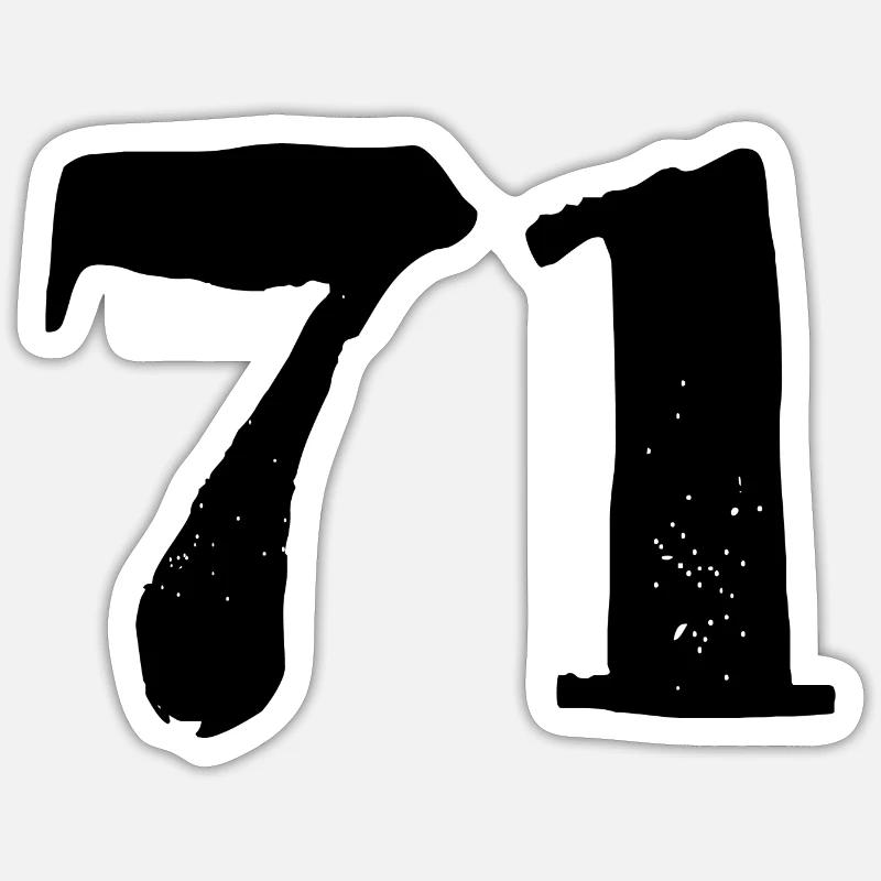 Maillot à 71 numéros - Sticker taille S (10 x 10 cm) - blanc mat