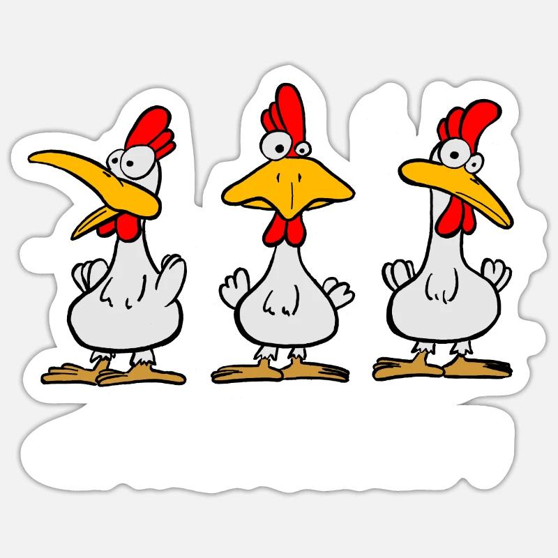 Chickeria - Sticker taille S (10 x 10 cm) - blanc mat