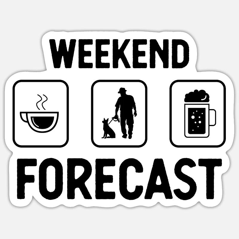 Wochenendprognose 1 - (2) Sticker Größe S (10 x 10 cm)