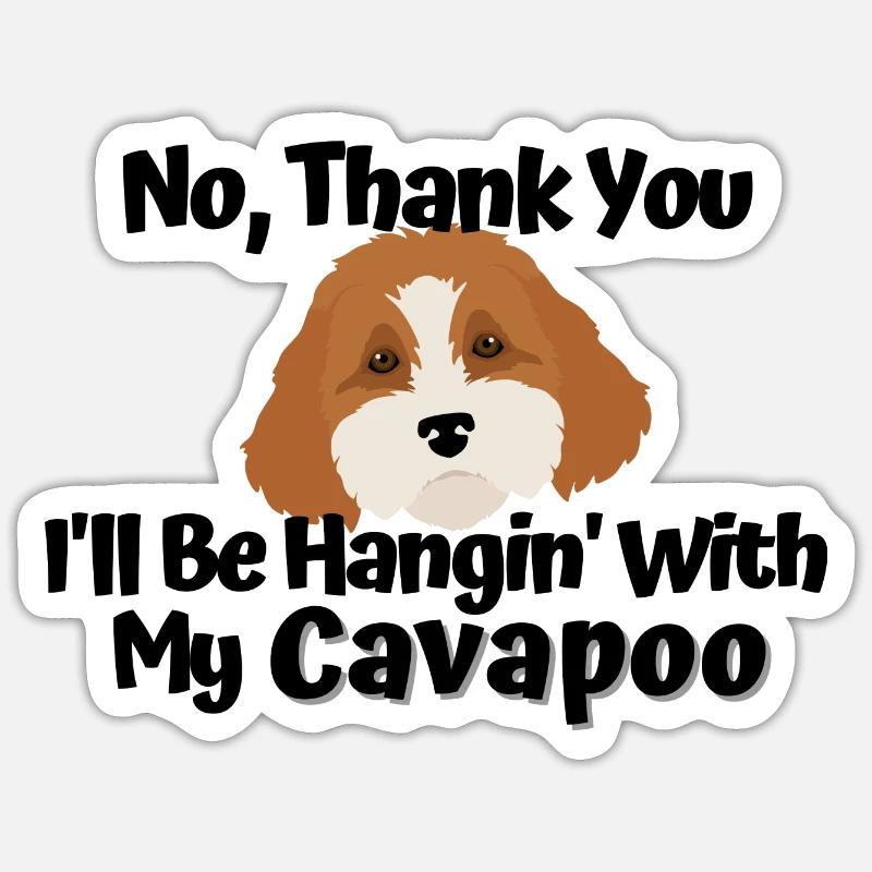 Hanging With My Cavapoo - Sticker size S (10 x 10 cm) - white matte