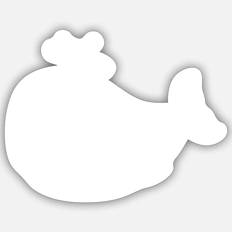 Wale Comic Tier - Sticker Größe S (10 x 10 cm) - Mattweiß