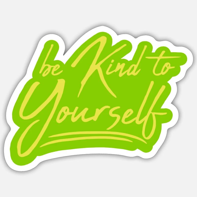 soyez gentil avec vous-même - Sticker taille S (10 x 10 cm) - blanc mat