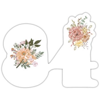 84th Anniversary Flowers (Gift of 84 years) - Sticker size S (10 x 10 cm) - white matte - Front