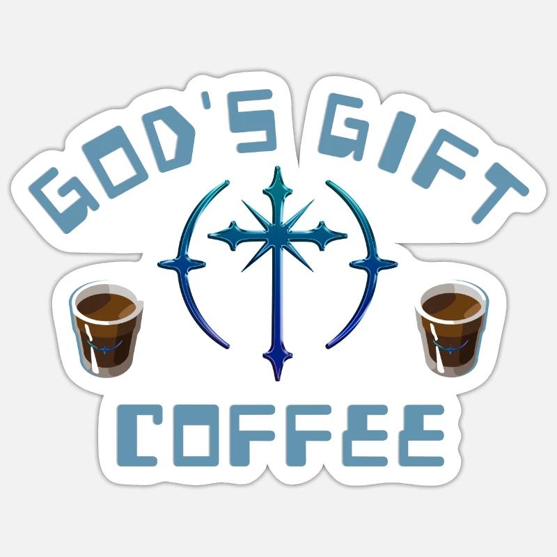 Coffee - Spruch - Sticker Größe S (10 x 10 cm) - Mattweiß
