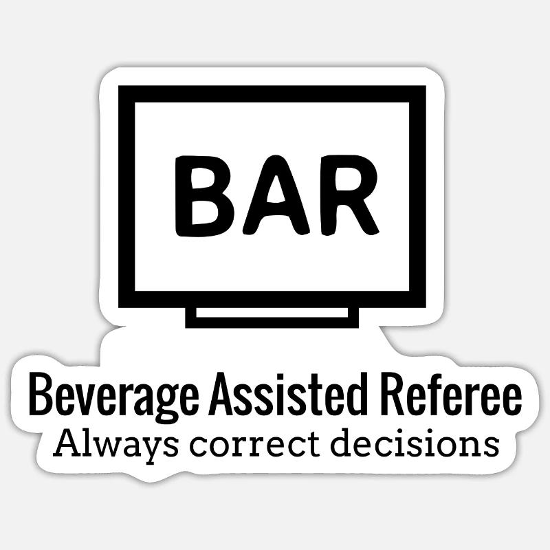 Beverage Assisted Referee - Sticker size S (10 x 10 cm) - white matte