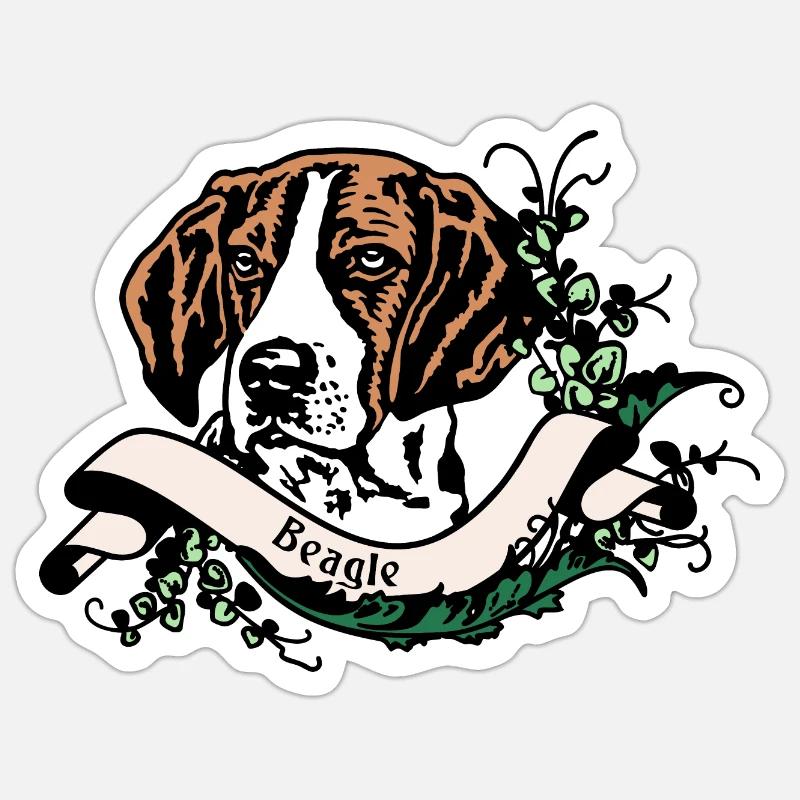 Beagle Anno 1900 - Sticker size S (10 x 10 cm) - white matte