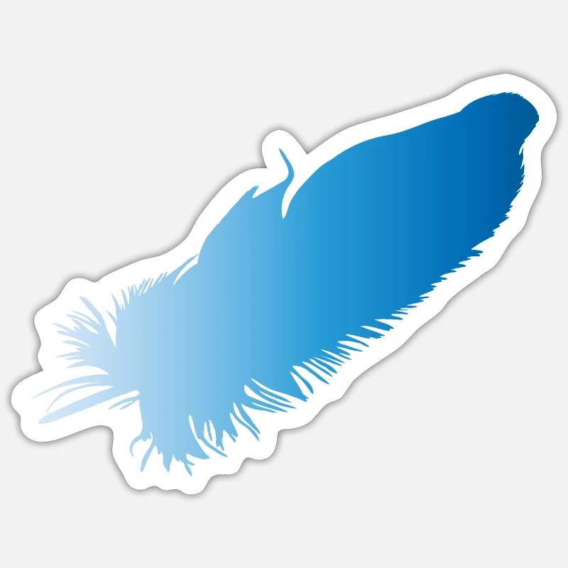 Feder - Sticker Größe S (10 x 10 cm) - Mattweiß