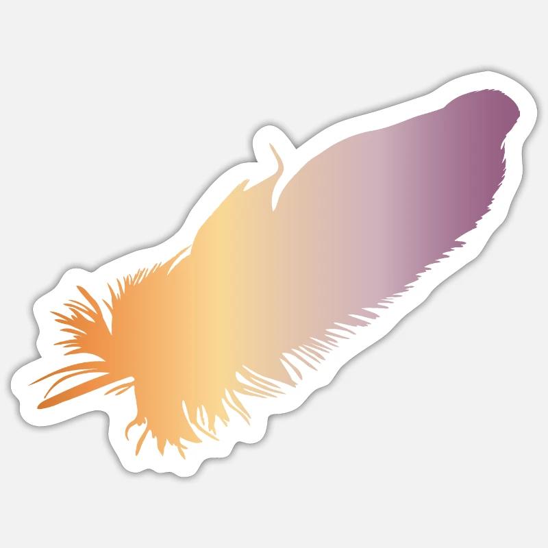 Feder7 - Sticker Größe S (10 x 10 cm) - Mattweiß