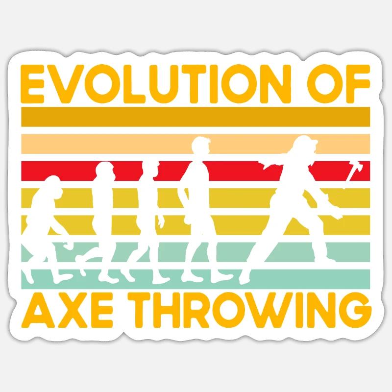 Evolution of Axe Throwing Sticker Größe S (10 x 10 cm)