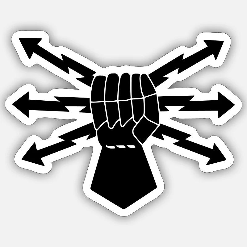 Guerre électronique - Sticker taille S (10 x 10 cm) - blanc mat