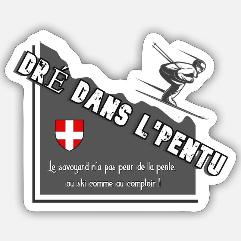 la pente de ski Sticker taille S (10 x 10 cm)