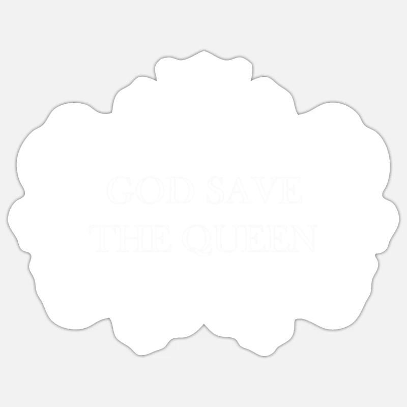 God Save The Queen Elizabeth RIP Queen est décédée - Sticker taille S (10 x 10 cm) - blanc mat