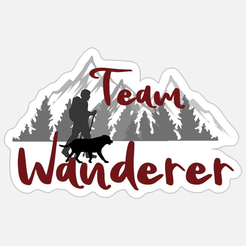 Team Wanderer Mann - Sticker Größe S (10 x 10 cm) - Mattweiß