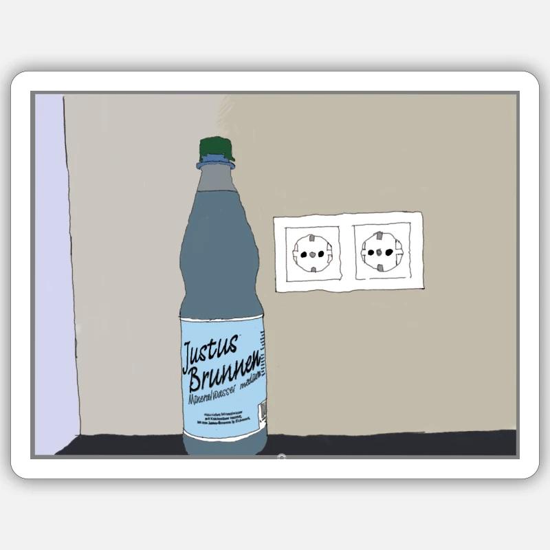 Flasche - Sticker Größe S (10 x 10 cm) - Mattweiß