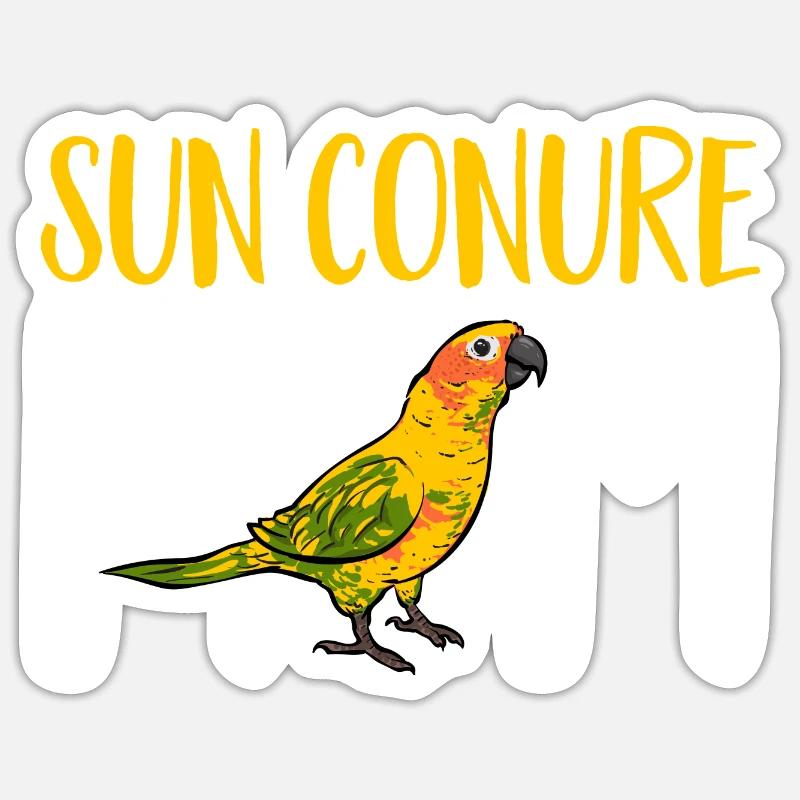 Molinasittich Parrot Bird Sun Parakeet - Sticker size S (10 x 10 cm) - white matte